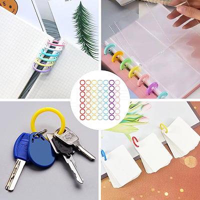 140Pcs 7 Colors Plastic Twisted Loose Leaf Book Binder Hinged Rings FIND-TA0008-27-1