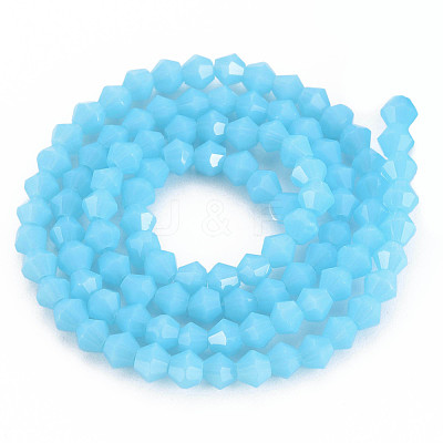 Opaque Solid Color Glass Beads Strands GLAA-Q080-4mm-B11-1
