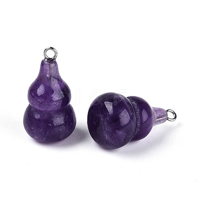 Natural Amethyst Pendants G-T144-73F-1