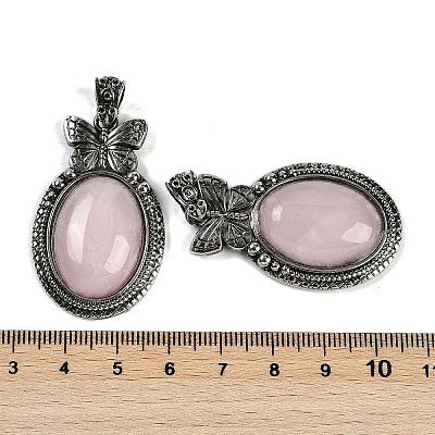 Natural Rose Quartz Pendants G-I370-09AS-06-1