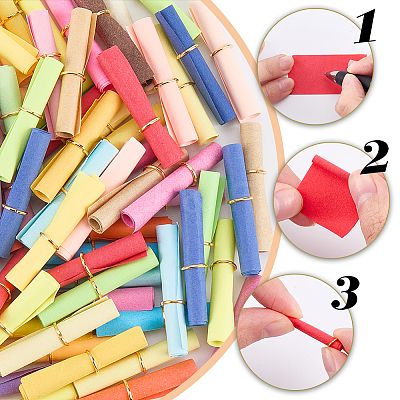 100Pcs Paper Message in a Bottle Capsule Letter Roll AJEW-SC0004-36C-1