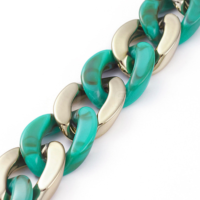 Handmade CCB Plastic Curb Chain AJEW-JB00678-01-1