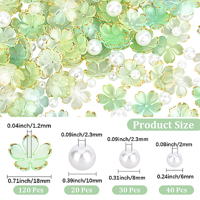 120Pcs Acrylic Bead Caps OACR-PA0002-13C-1