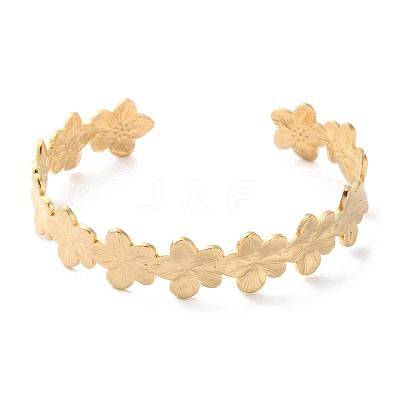 304 Stainless Steel Cuff Bangles for Women BJEW-K263-05G-06-1