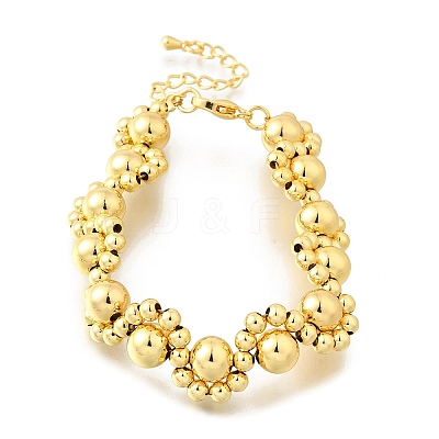 Brass Beads Bracelets for Women BJEW-D317-04G-1