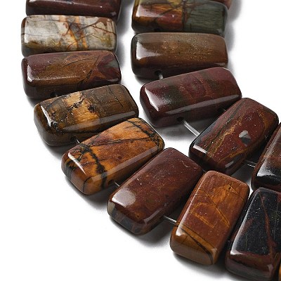 Natural Polychrome Jasper/Picasso Stone/Picasso Jasper Beads Strands G-L585-D01-01-1