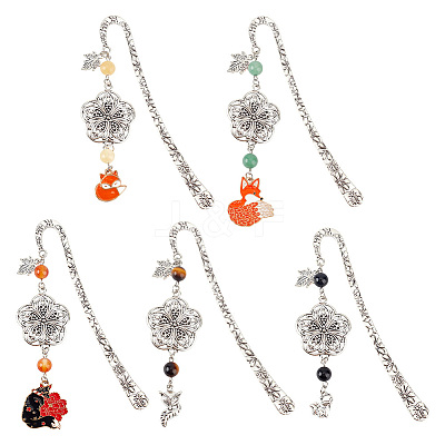 Tibetan Style Alloy Hook Bookmarks AJEW-AB00019-1