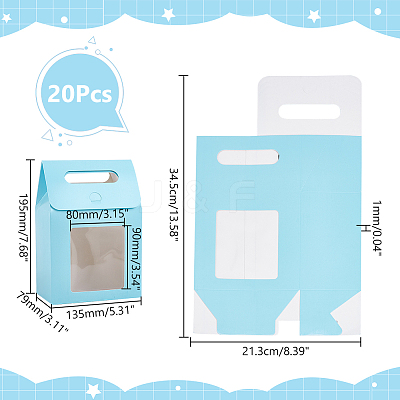 Paper Gift Storage Boxes with Visible Window CON-WH0110-003B-01-1