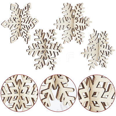 4 Styles Christmas Theme Unfinished Wood Solid Display Decorations DJEW-WH20002-21C-1
