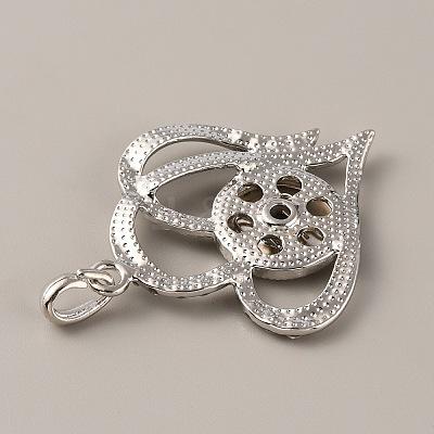 Alloy Rhinestone Hang Snap Base Big Pendants FIND-WH0150-16-1