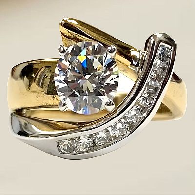 Brass Micro Pave Clear Cubic Zirconia Finger Rings FS-WG8456F-01-1