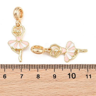 Alloy Enamel European Dangle Charms AL-CBAC2D3-18G-1