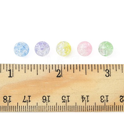 100Pcs 5 Colors Transparent Crackle Acrylic Beads CACR-FS0001-02-1
