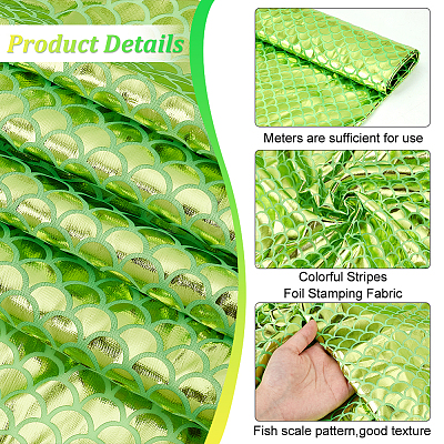 Fish Scale Pattern Polyester Fabric DIY-WH0569-92C-1