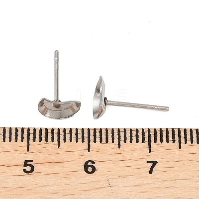 Non-Tarnish Earring Cabochon Settings 304 Stainless Steel Ear Studs Blank Settings X-STAS-Q170-08-1