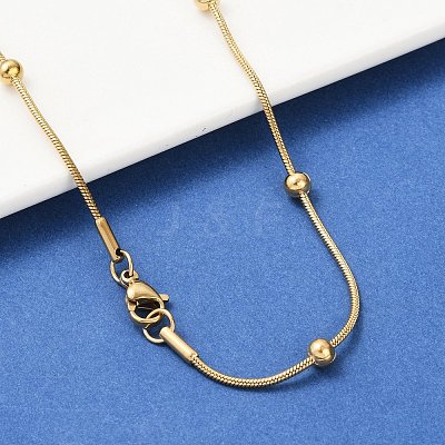 304 Stainless Steel Round Snake Chain Necklaces STAS-G244-88B-G-1