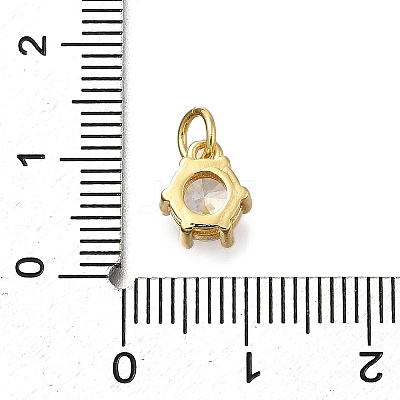 Brass Pave Cubic Zirconia Pendants KK-V002-23G-01-1