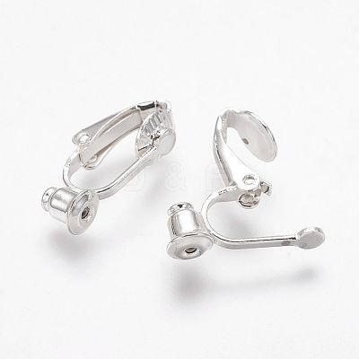 Brass Clip-on Earring Converters Findings KK-Q115-S-NF-1