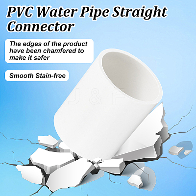 PVC Water Pipe Straight Connectors FIND-WH0148-365B-1