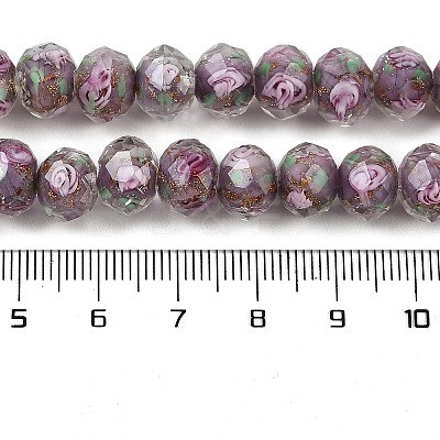 Handmade Gold Sand Lampwork Beads Strands LAMP-R141-10mm-25-1