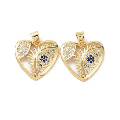 Brass with Cubic Zirconia Pendants KK-G453-09G-1