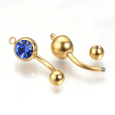 304 Stainless Steel Navel Rings STAS-Q222-G-1