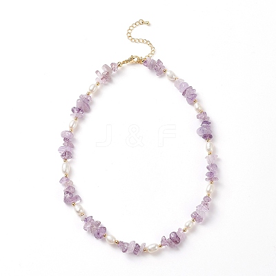 4Pcs 4 Style Natural Mixed Gemstone Chips & Pearl Beaded Necklaces Set for Women NJEW-JN04008-1