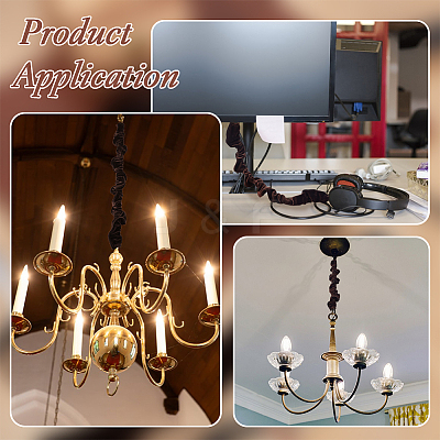 2Pcs Velvet Cloth Dust Cover for Chandelier Hanging Chain AJEW-BC0010-49A-1