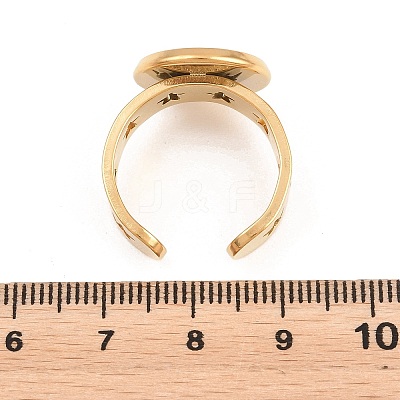 Hollow Star 304 Stainless Steel Open Cuff Ring Components STAS-F366-07D-G-1