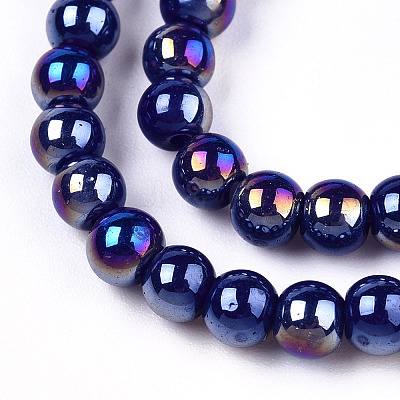 Electroplate Opaque Glass Beads Strands GLAA-T032-P4mm-AB03-1