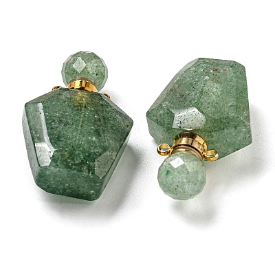 Faceted Natural Green Strawberry Quartz Pendants G-A225-01B-G-1