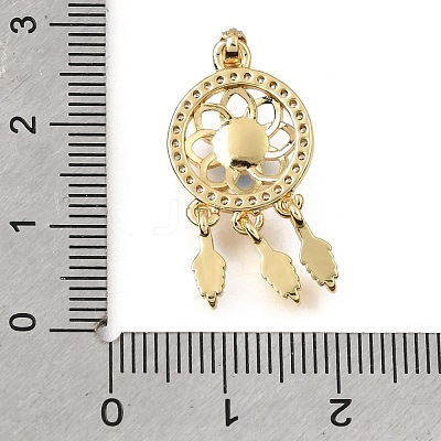 Brass Micro Pave Clear Cubic Zirconia Pendants KK-C263-22D-G-1
