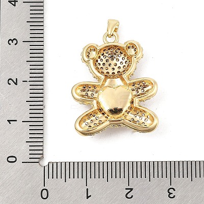 Brass Micro Pave Cubic Zirconia Pendants KK-P300-03G-02-1