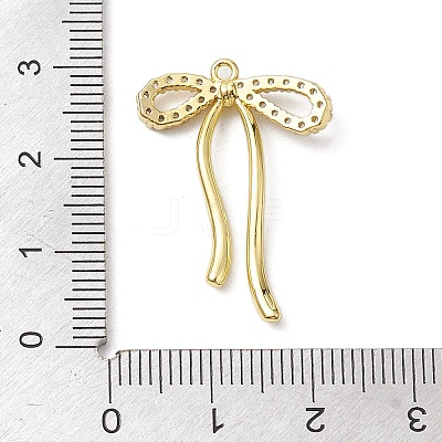 Rack Plating Brass Micro Pave Clear Cubic Zirconia Pendants X-KK-H463-12G-1