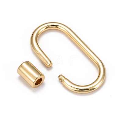 Brass Screw Carabiner Lock Charms X-KK-T047-07G-1