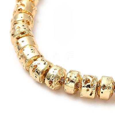 Electroplated Natural Lava Rock Beads Strands G-G984-14KCG-1