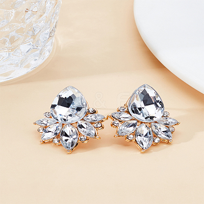 2 Pairs Rhinestone Teardrop Stud Earrings EJEW-LP0001-22B-1