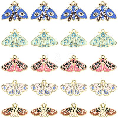 30Pcs 5 Styles Alloy Enamel Pendants ENAM-CJ0005-34-1