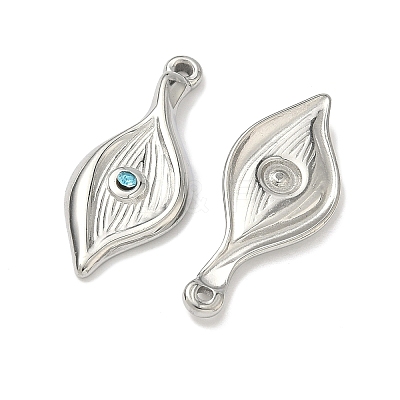 304 Stainless Steel Rhinestone Pendants X-STAS-L308-10P-1