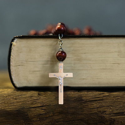 6Pcs 3 Colors Religion Cross Wood Big Pendants WOOD-DC0001-18-1