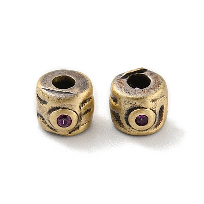 Rack Plating Brass Micro Pave Cubic Zirconia Beads KK-C038-09AG-1