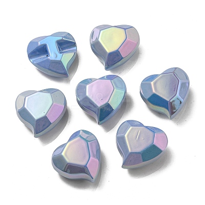 UV Plating Rainbow Iridescent Acrylic Beads OACR-P010-03E-1