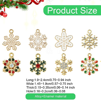 16Pcs 8 Styles Alloy Enamel with Rhinestone Pendants FIND-YW0005-88-1