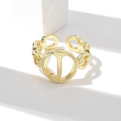 Brass Open Cuff Rings for Women RJEW-K289-01G-J-1