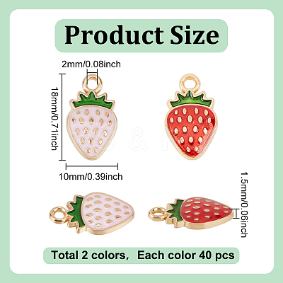 80Pcs 2 Colors Light Gold Plated Alloy Enamel Pendants ENAM-HY0001-49-1