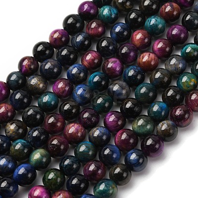 Grade AB Natural Tiger Eye Beads Strands X-G-F591-18-6mm-06-1