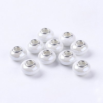 Handmade Porcelain Ceramic Spacer Beads Fit European Charm Bracelets X-OPDL-G001-16-1