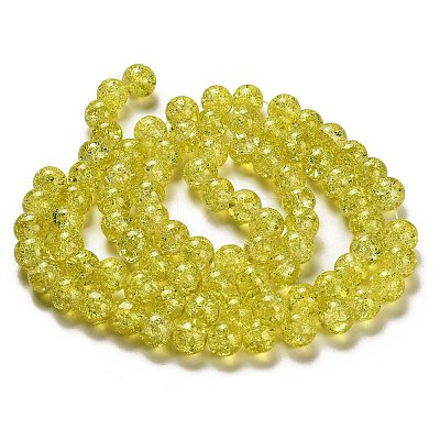 Spray Painted Crackle Glass Beads Strands CCG-Q001-10mm-04-1