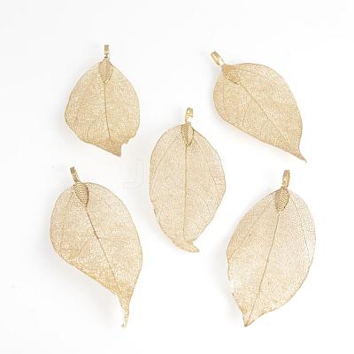Electroplated Natural Leaf Big Pendants IFIN-Q119-03D-1