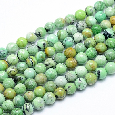 Natural Variscite Beads Strands G-G823-02-6mm-1